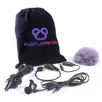 Purple Panda Lavalier Lapel Microphone Kit-Action camera microphone attachment 